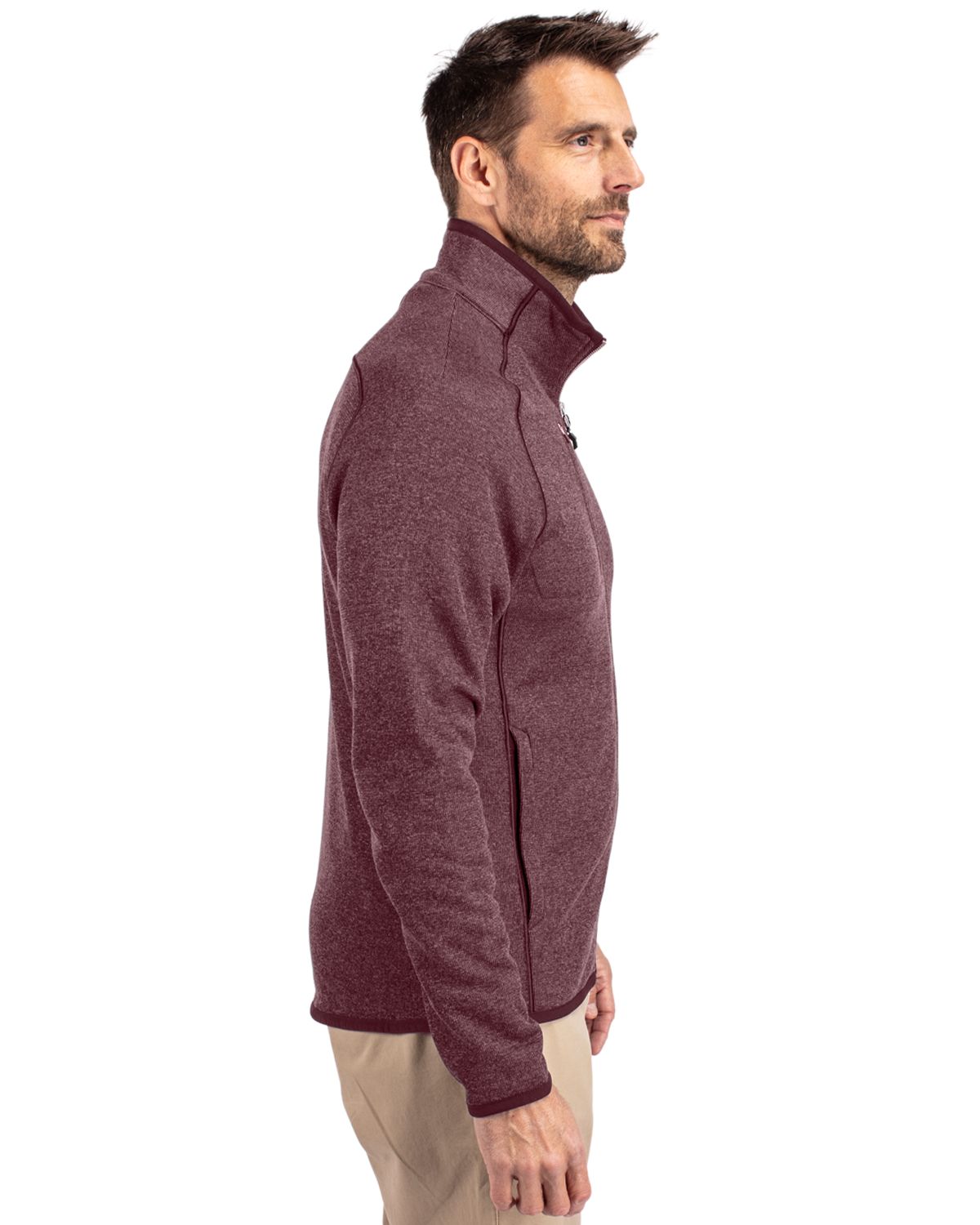 Cutter & Buck Men's Mainsail Sweater-Knit Full Zip Jacket