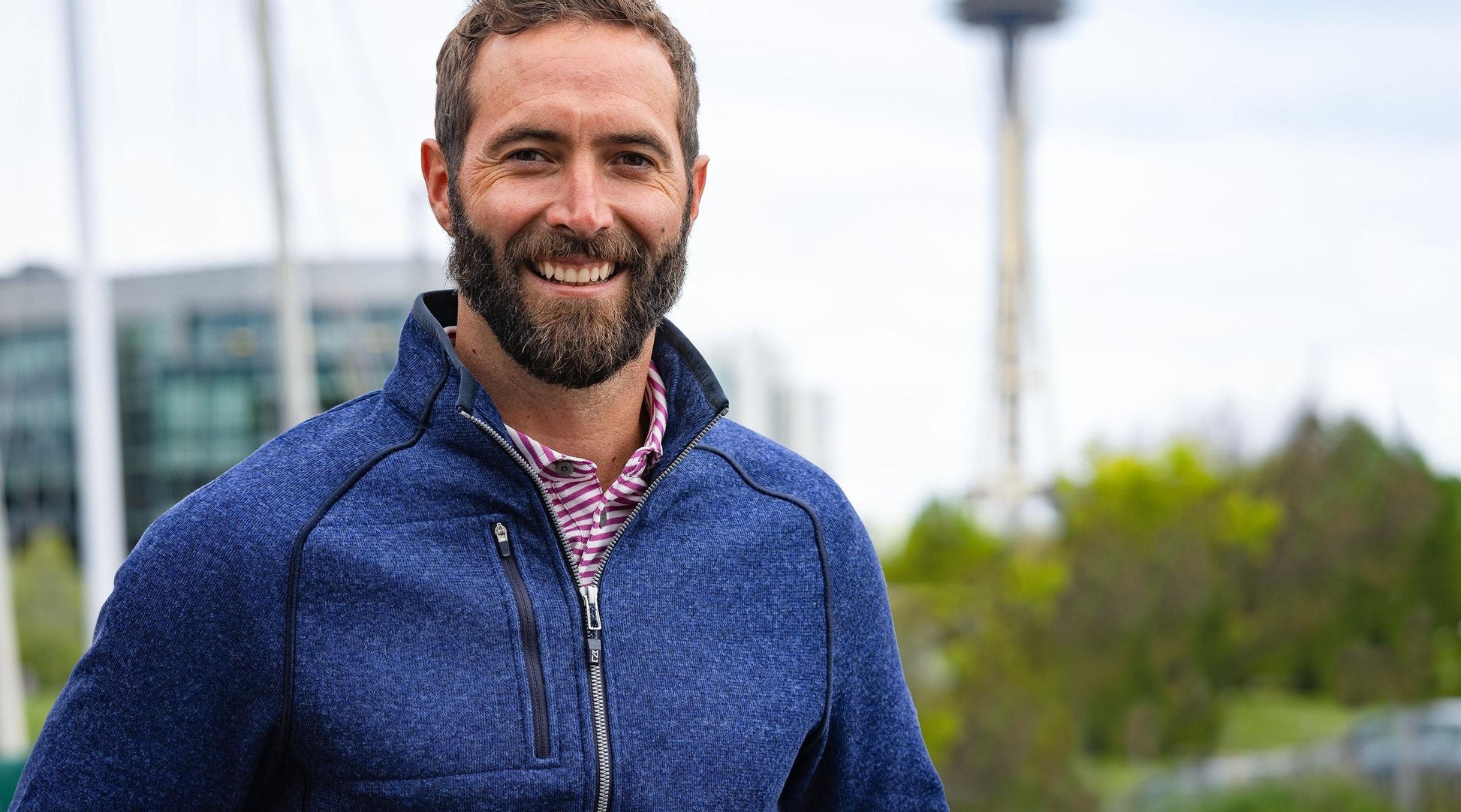 Cutter & Buck Men's Mainsail Sweater-Knit Full Zip Jacket