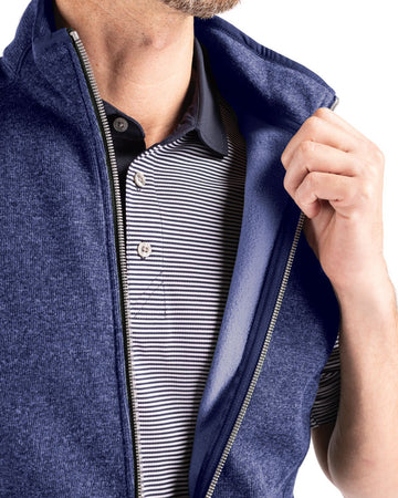 Cutter & Buck Men's Mainsail Sweater-Knit Full Zip Jacket