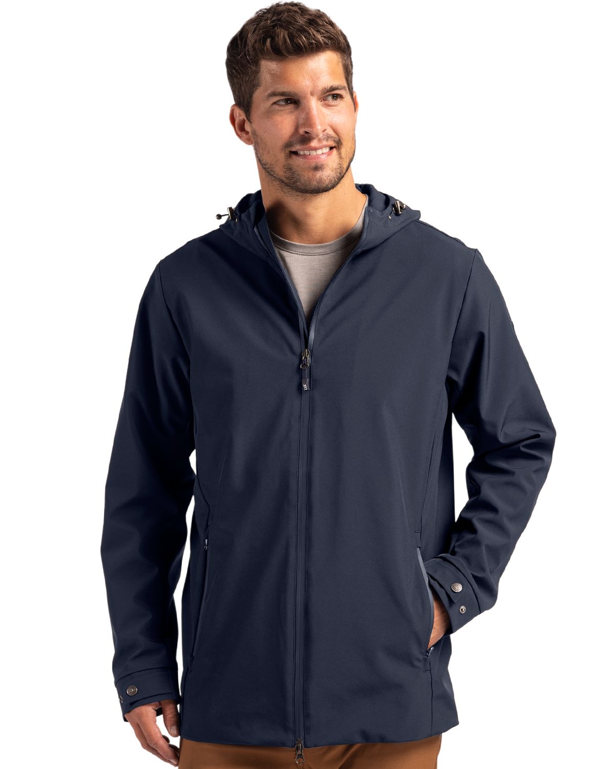 Cutter & Buck Men's Camano Recycled Everyday Stretch Water Resistant Full Zip Jacket