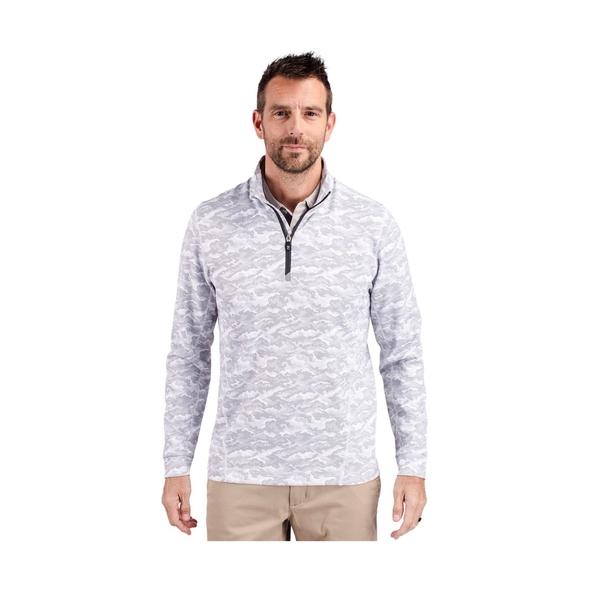 Cutter & Buck Men's Traverse Big & Tall Camo Quarter Zip Pullover
