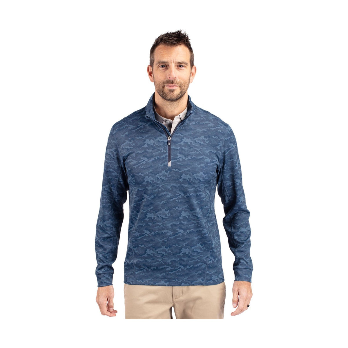 Cutter & Buck Men's Traverse Big & Tall Camo Quarter Zip Pullover