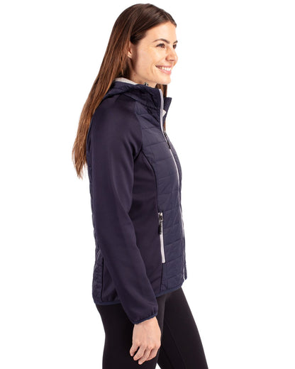 Cutter & Buck Women's Rainier Recycled Insulated Hybrid Puffer Full Zip Jacket