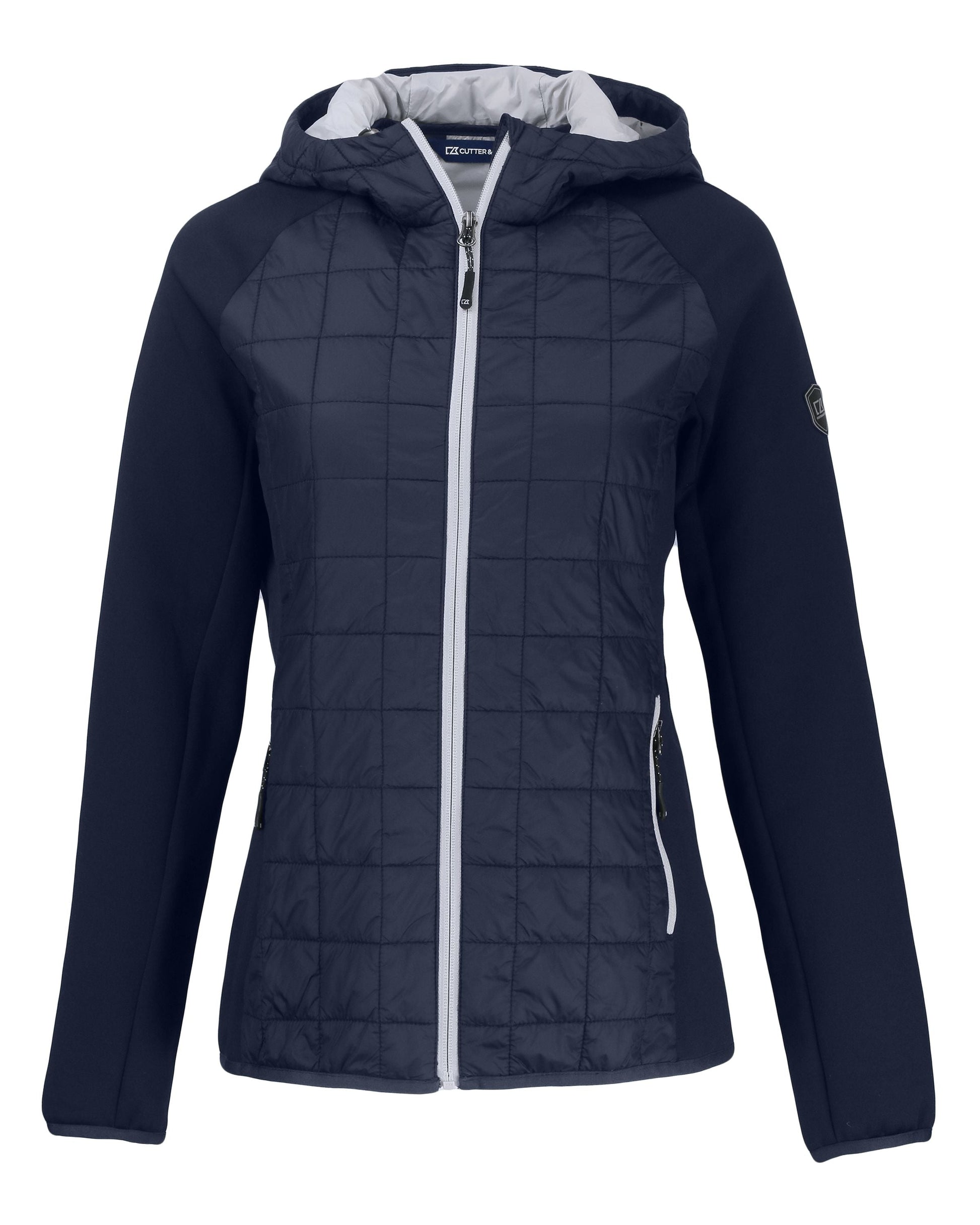 Cutter & Buck Women's Rainier Recycled Insulated Hybrid Puffer Full Zip Jacket