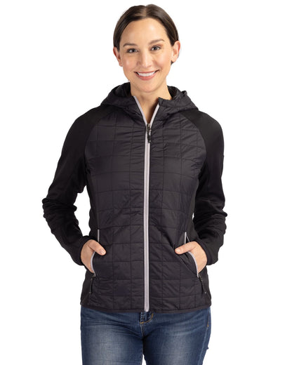 Cutter & Buck Women's Rainier Recycled Insulated Hybrid Puffer Full Zip Jacket