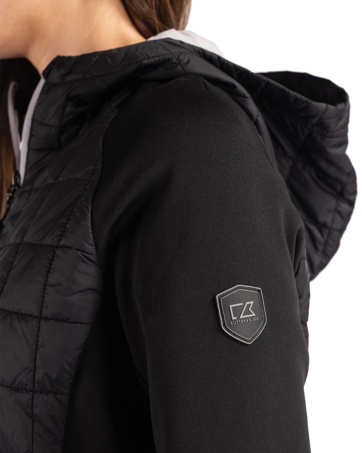 Cutter & Buck Women's Rainier Recycled Insulated Hybrid Puffer Full Zip Jacket