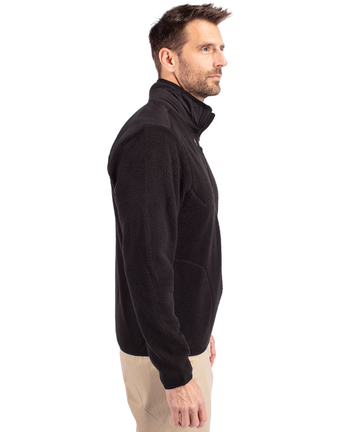 Cutter & Buck Men's Cascade Epic Comfort Recycled Sherpa Fleece Full Zip Jacket