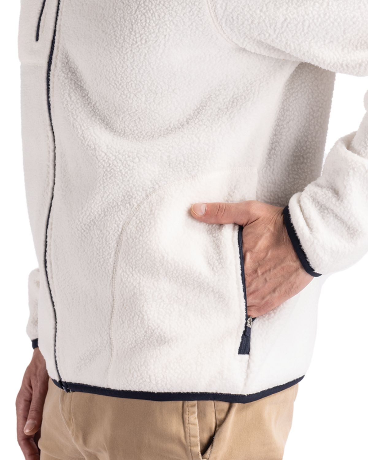 Cutter & Buck Men's Cascade Epic Comfort Recycled Sherpa Fleece Full Zip Jacket