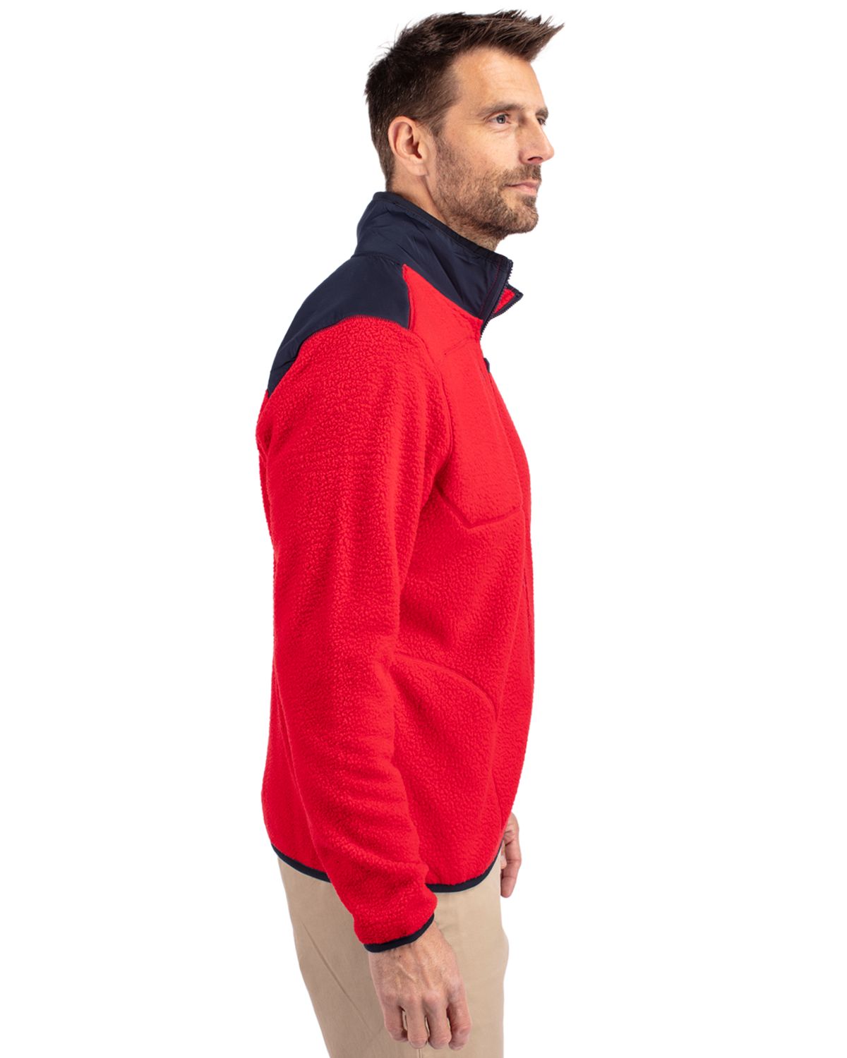 Cutter & Buck Men's Cascade Epic Comfort Recycled Sherpa Fleece Full Zip Jacket
