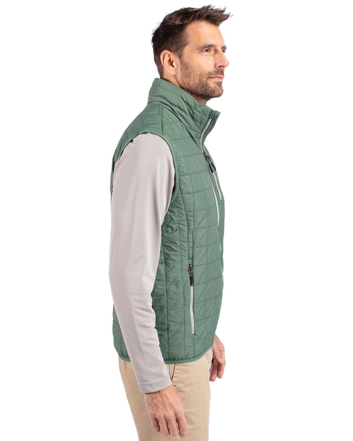 Cutter & Buck Men's Rainier Recycled Insulated Puffer Full Zip Vest