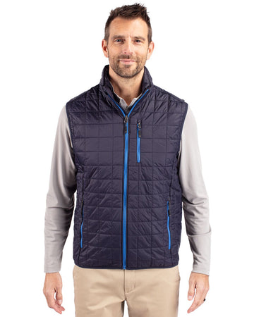 Cutter & Buck Men's Rainier Recycled Insulated Puffer Full Zip Vest