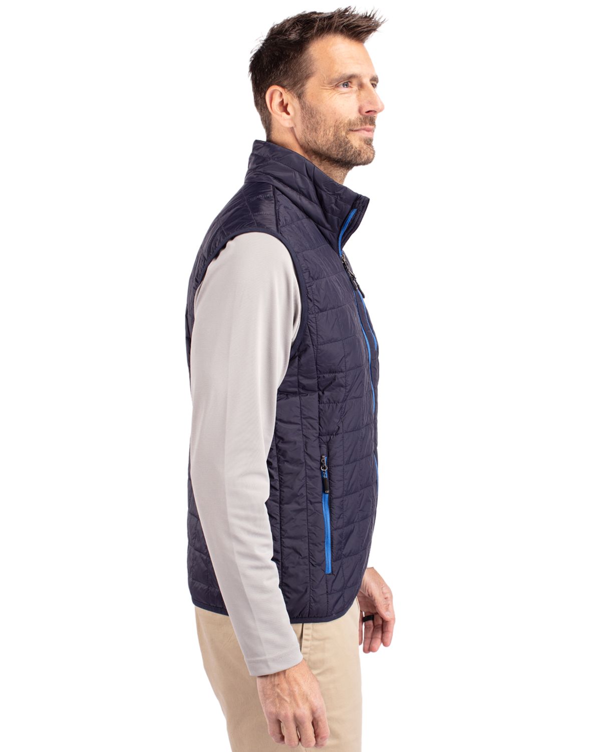 Cutter & Buck Men's Rainier Recycled Insulated Puffer Full Zip Vest