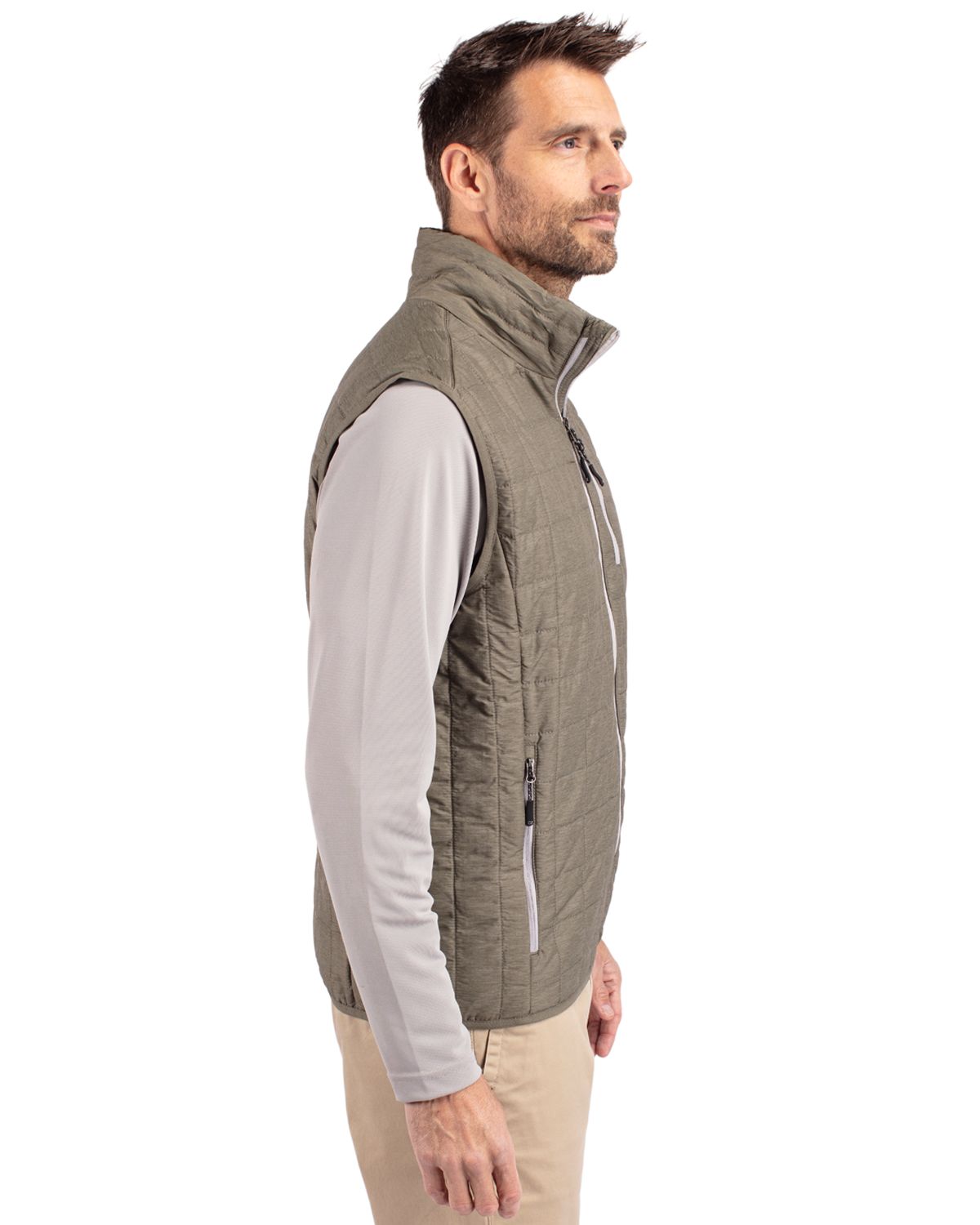 Cutter & Buck Men's Rainier Recycled Insulated Puffer Full Zip Vest