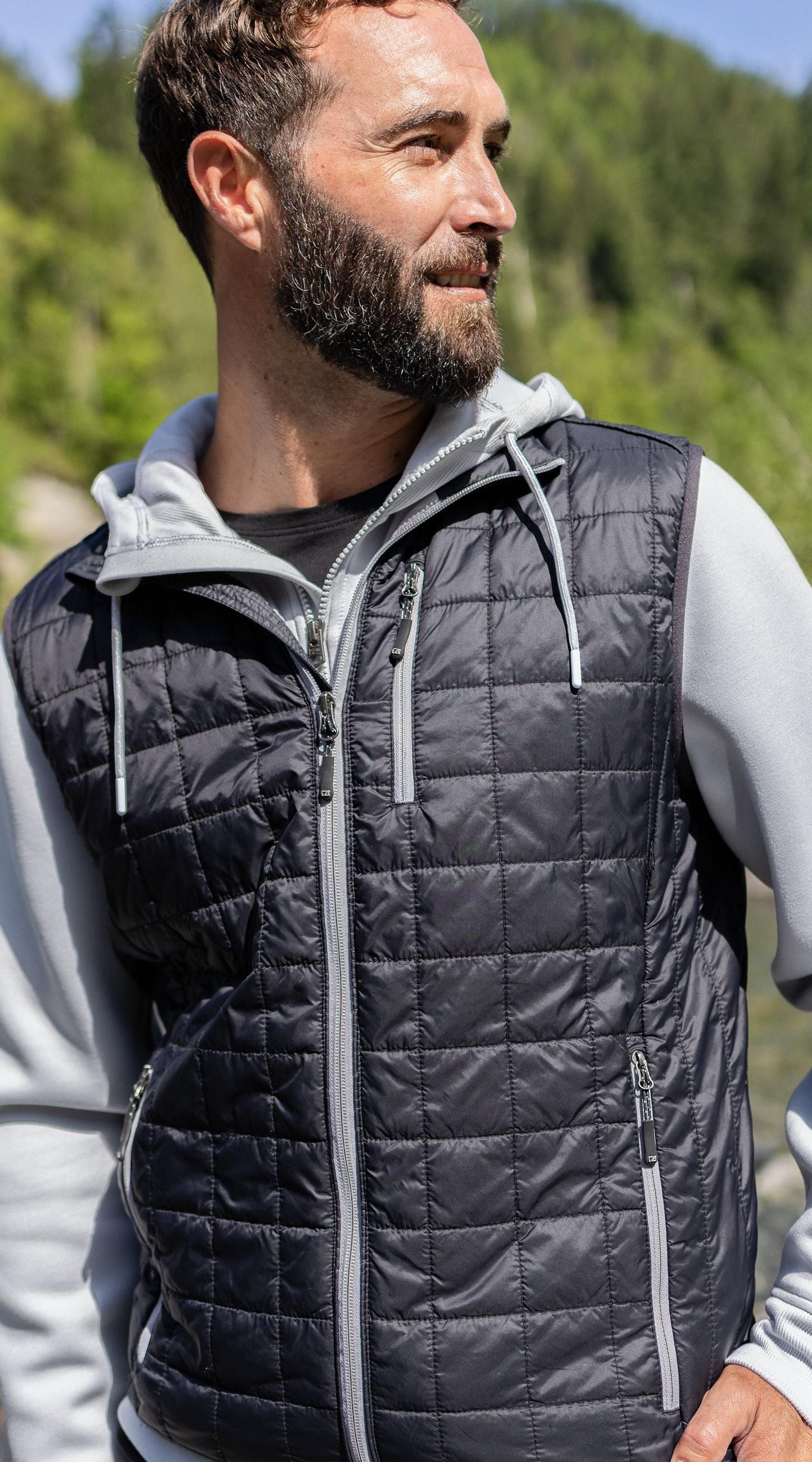 Cutter & Buck Men's Rainier Recycled Insulated Puffer Full Zip Vest
