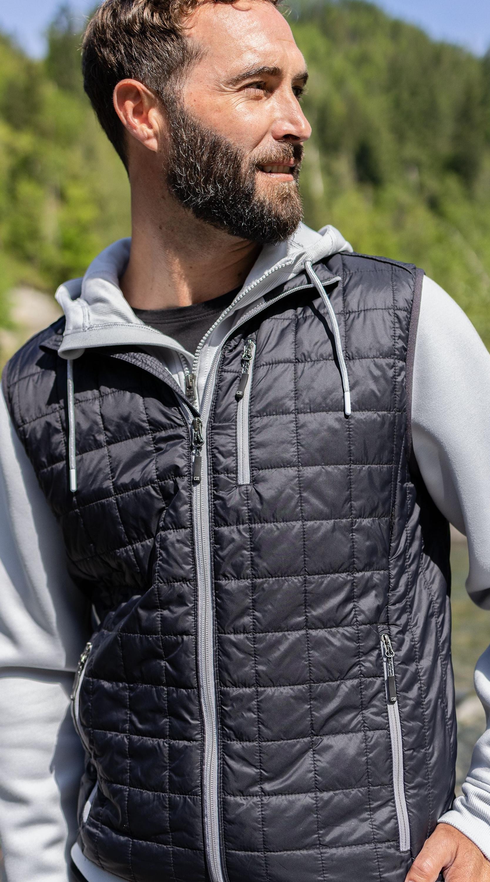 Cutter & Buck Men's Rainier Recycled Insulated Puffer Full Zip Vest
