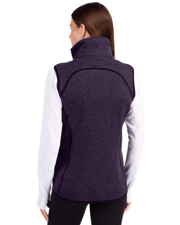 Cutter & Buck Women's Mainsail Sweater-Knit Full Zip Asymmetrical Vest