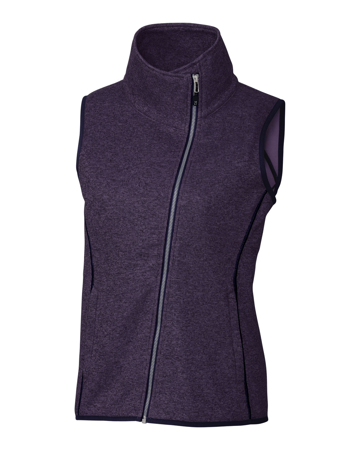 Cutter & Buck Women's Mainsail Sweater-Knit Full Zip Asymmetrical Vest