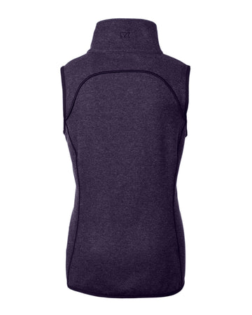 Cutter & Buck Women's Mainsail Sweater-Knit Full Zip Asymmetrical Vest