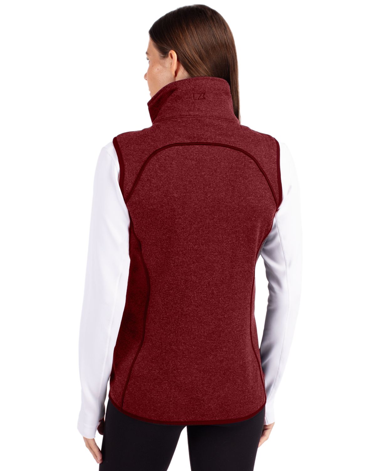 Cutter & Buck Women's Mainsail Sweater-Knit Full Zip Asymmetrical Vest