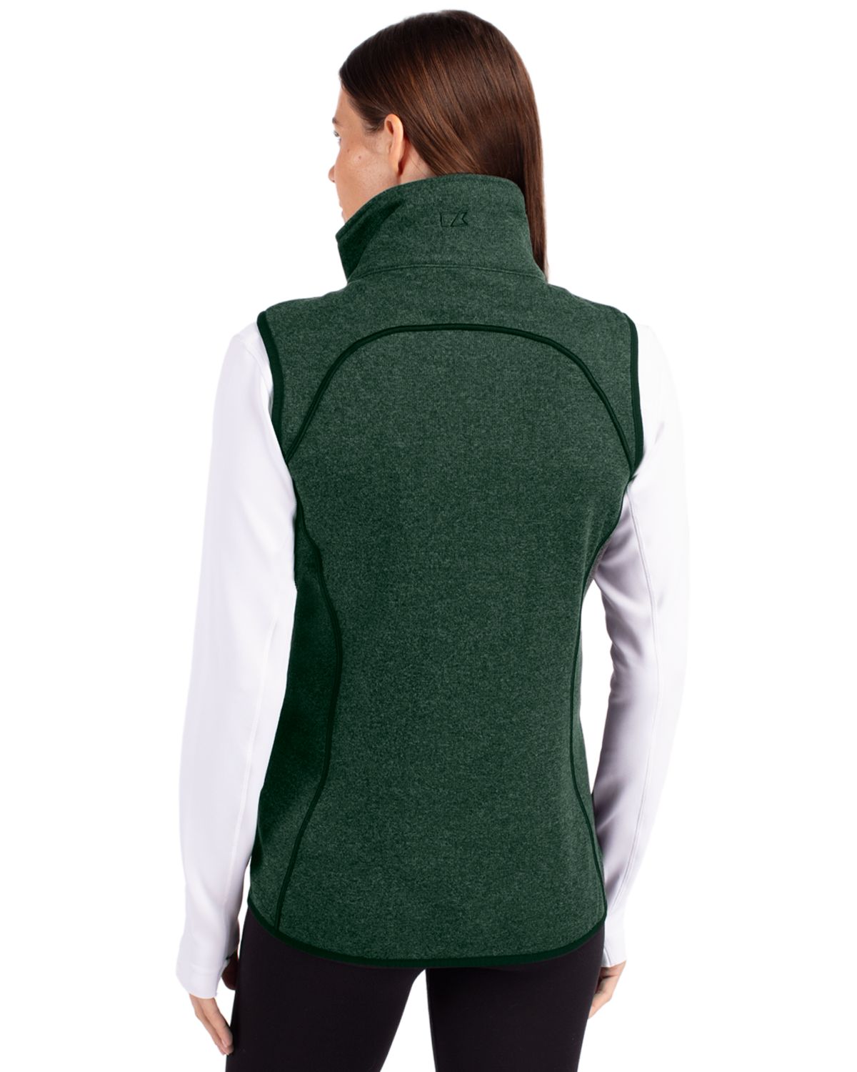 Cutter & Buck Women's Mainsail Sweater-Knit Full Zip Asymmetrical Vest