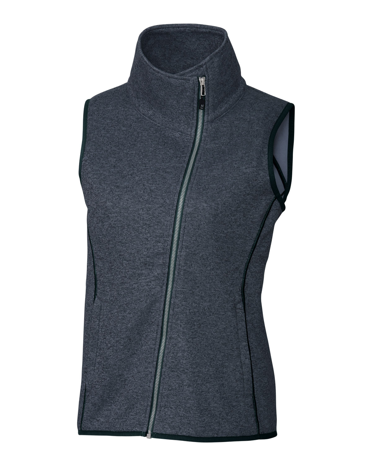 Cutter & Buck Women's Mainsail Sweater-Knit Full Zip Asymmetrical Vest