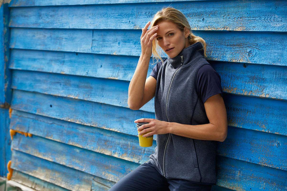 Cutter & Buck Women's Mainsail Sweater-Knit Full Zip Asymmetrical Vest