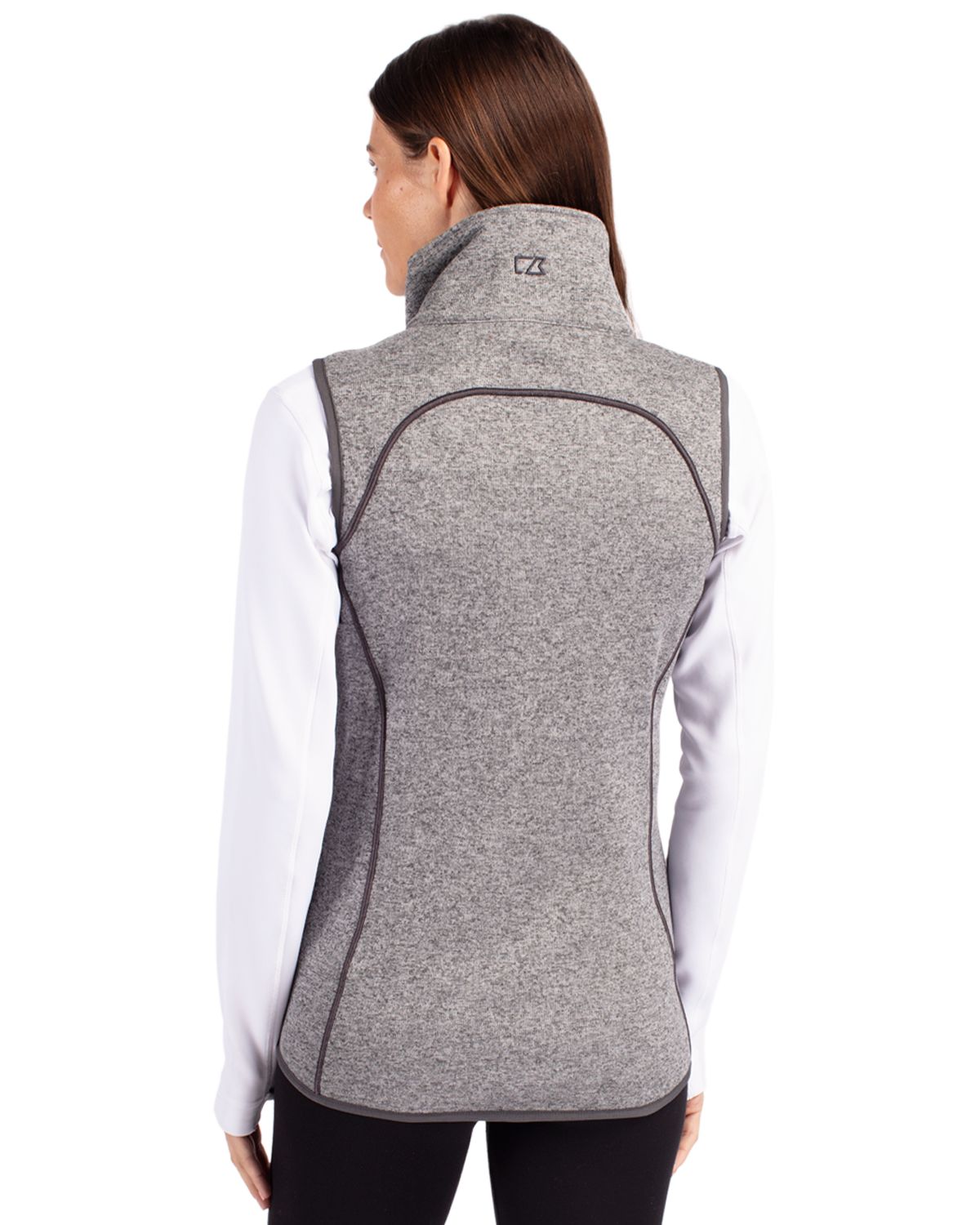 Cutter & Buck Women's Mainsail Sweater-Knit Full Zip Asymmetrical Vest