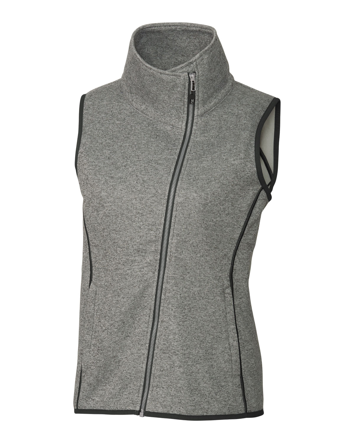 Cutter & Buck Women's Mainsail Sweater-Knit Full Zip Asymmetrical Vest