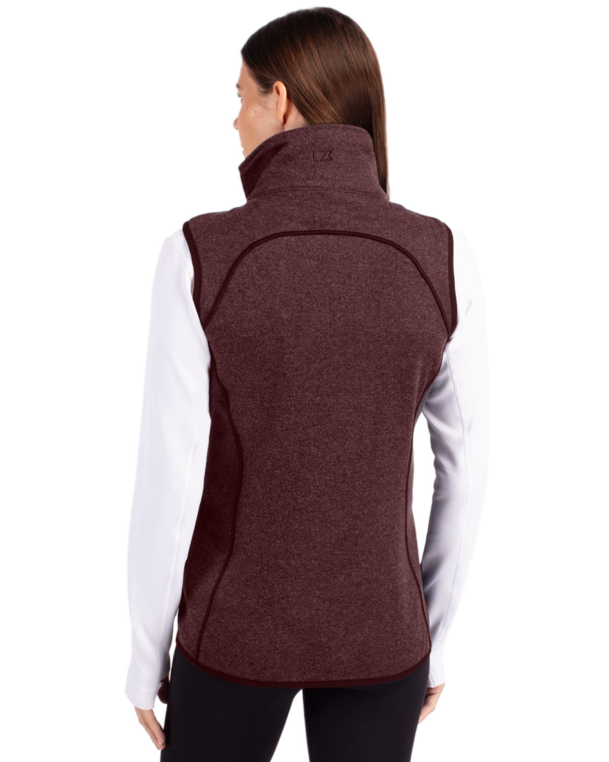 Cutter & Buck Women's Mainsail Sweater-Knit Full Zip Asymmetrical Vest
