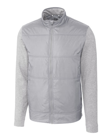 Cutter & Buck Men's Stealth Recycled Hybrid Quilted Windbreaker Jacket-1