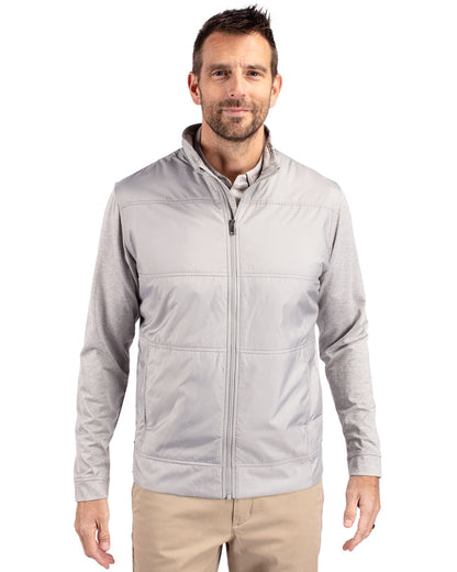 Cutter & Buck Men's Stealth Recycled Hybrid Quilted Windbreaker Jacket