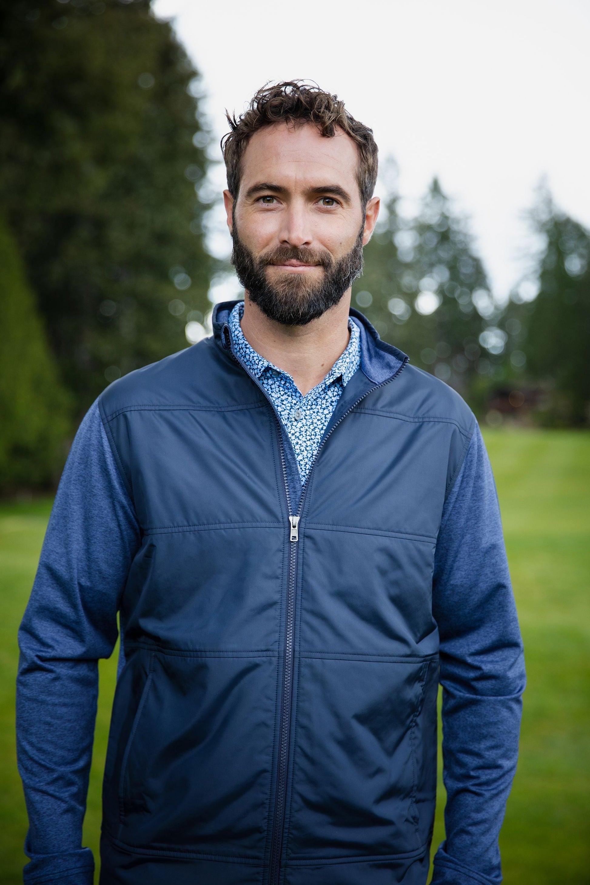 Cutter & Buck Men's Stealth Recycled Hybrid Quilted Windbreaker Jacket