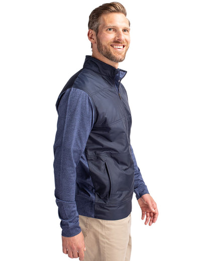 Cutter & Buck Men's Stealth Recycled Hybrid Quilted Windbreaker Jacket