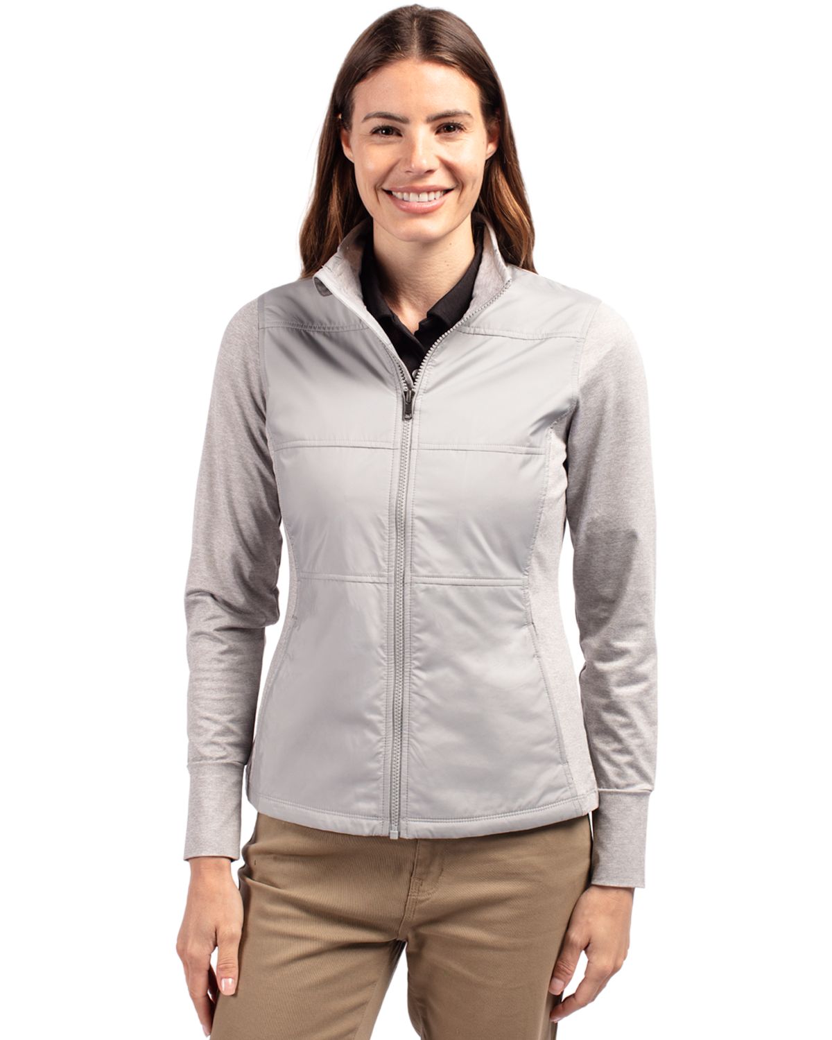 Cutter & Buck Women's Stealth Recycled Hybrid Quilted Windbreaker Jacket