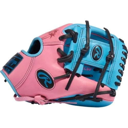 Rawlings Heart of the Hide Series 11.5" Columbia Blue Pink Pro I Web Baseball Glove