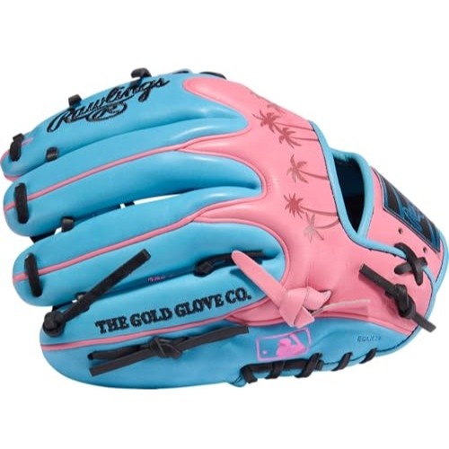 Rawlings Heart of the Hide Series 11.5" Columbia Blue Pink Pro I Web Baseball Glove