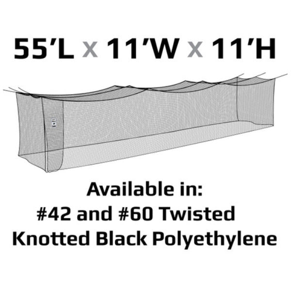 #42 Batting Cage Nets Polyethylene 55ft - 70ft