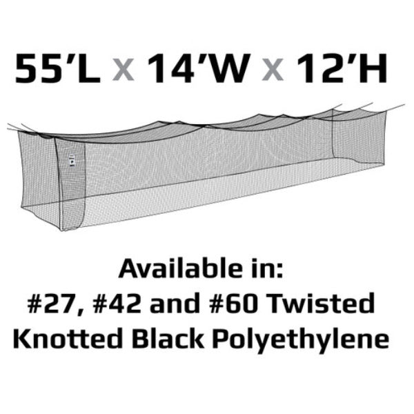 #42 Batting Cage Nets Polyethylene 55ft - 70ft