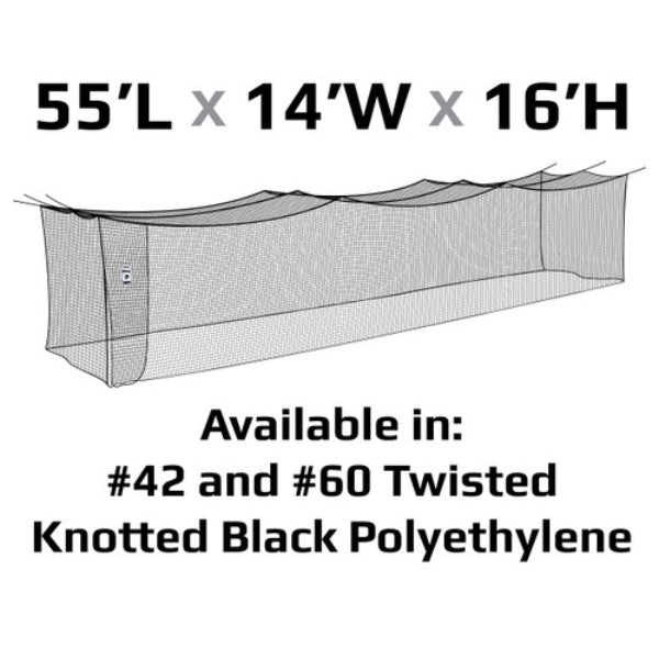 #42 Batting Cage Nets Polyethylene 55ft - 70ft