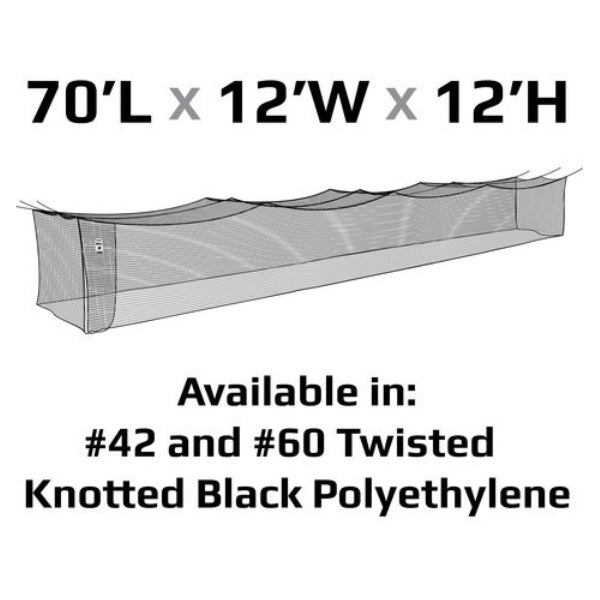 #42 Batting Cage Nets Polyethylene 55ft - 70ft