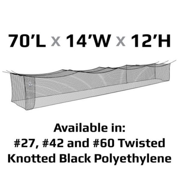#42 Batting Cage Nets Polyethylene 55ft - 70ft