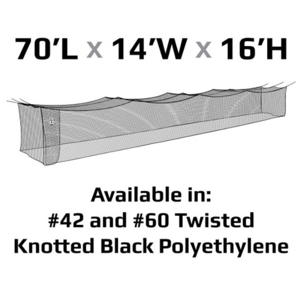 #42 Batting Cage Nets Polyethylene 55ft - 70ft