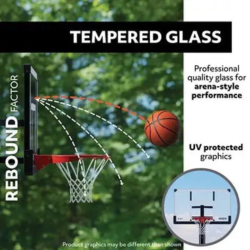 Lifetime Crank Adjust Bolt Down Basketball Hoop (54-Inch Tempered Glass)