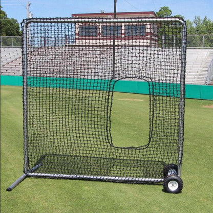 7' x 7' Premier Softball Pitching Screen with Wheels