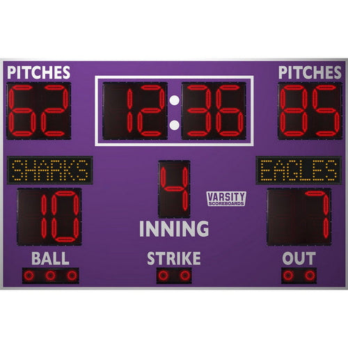 9' Baseball Scoreboard with Pitch Count - 3355