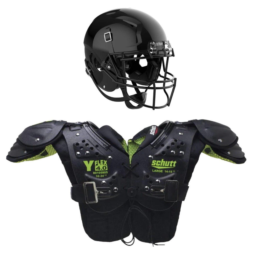Schutt Youth Football Helmet & Shoulder Pad Bundle