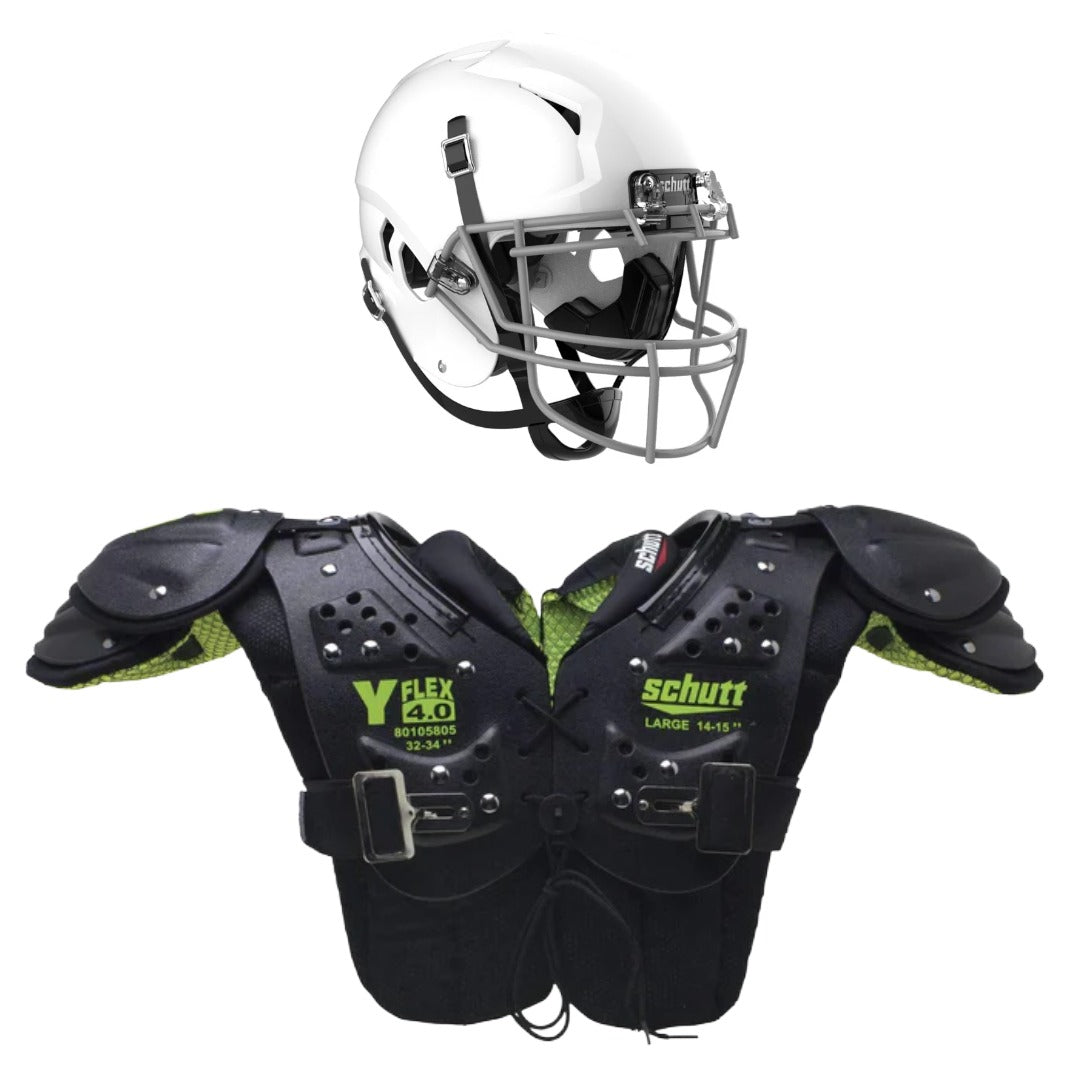 Schutt Youth Football Helmet & Shoulder Pad Bundle