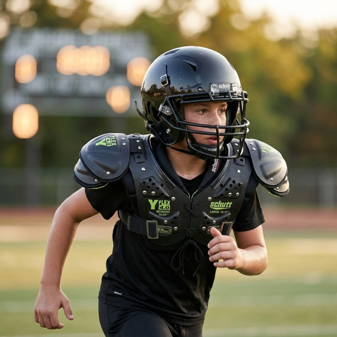 Schutt Youth Football Helmet & Shoulder Pad Bundle