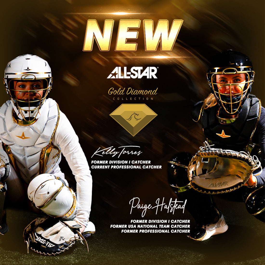 All-Star Paige Halstead PHX Gold Collection Fastpitch Catcher's Kit