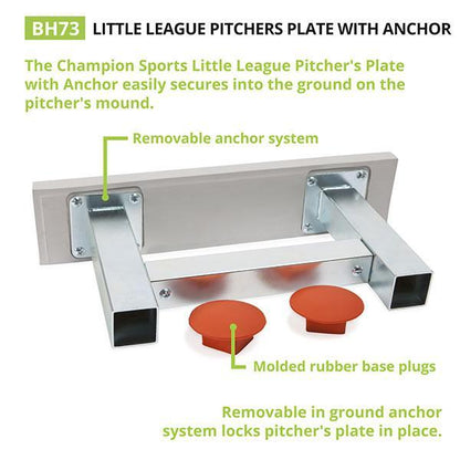 Champion Sports Youth Pitching Rubber with Anchor